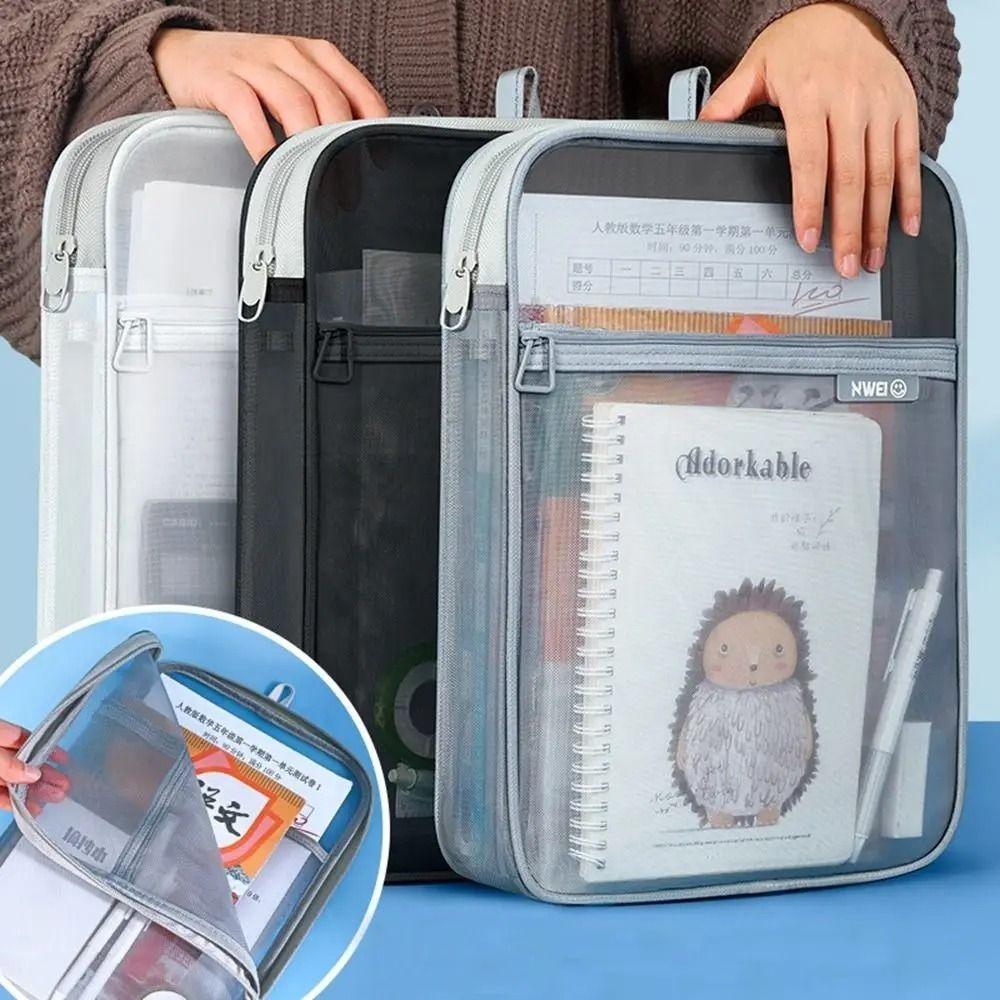 Thickened Document Organizer Large Capacity Transparent File Holder File Pockets  Breathable
