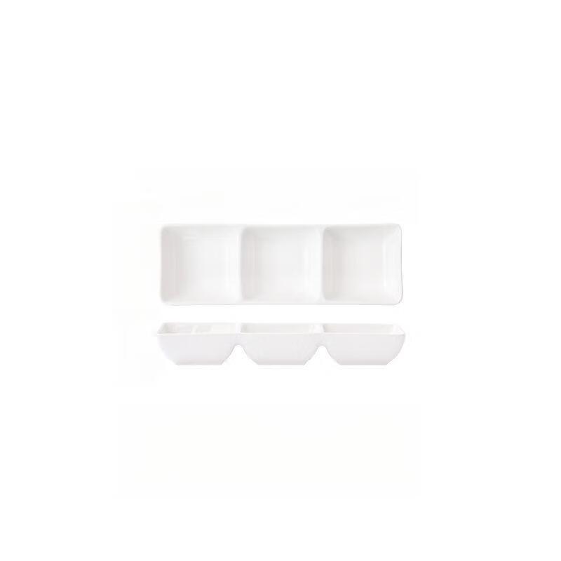 Rectangular 3-Compartment Ceramic Dipping Dish