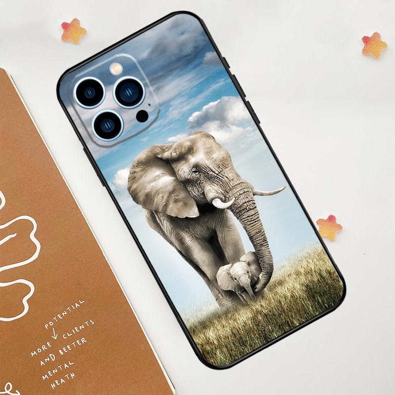 Elephant Baby Nature Phone Case For iPhone 17 Pro Max 11 14 15 16 Pro Max 12 13 mini 16 Plus 16e 17 Air Funda
