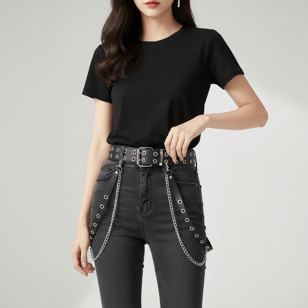 Hip Hop PU Leather Belt Punk Skirt Belt Fashion Women Waist Belt  Dress Accessories
