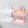 Double-Layer No-Drill Wall-Mounted Soap Dish and Bathroom Organizer