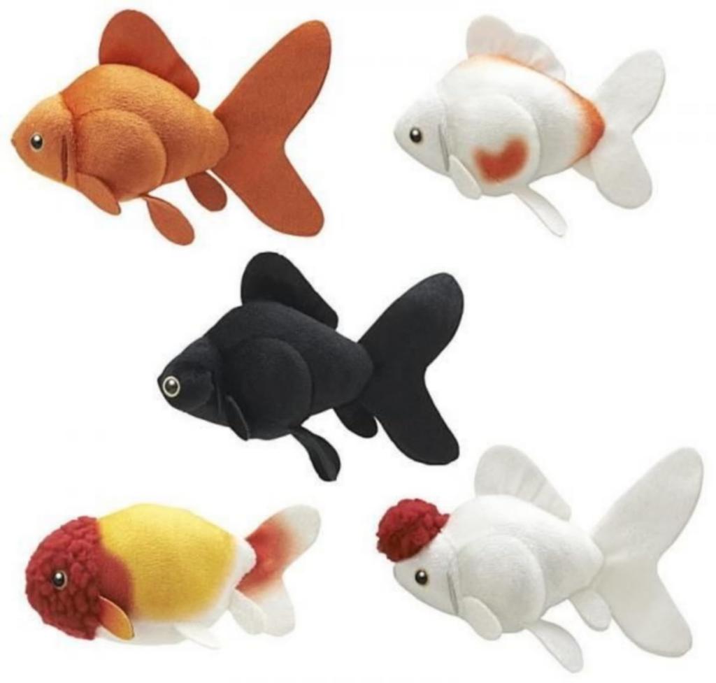 Kitan Club Cute Plush Goldfish X Full Gachapon Capsule Toy 5-Piece Set, Set,
