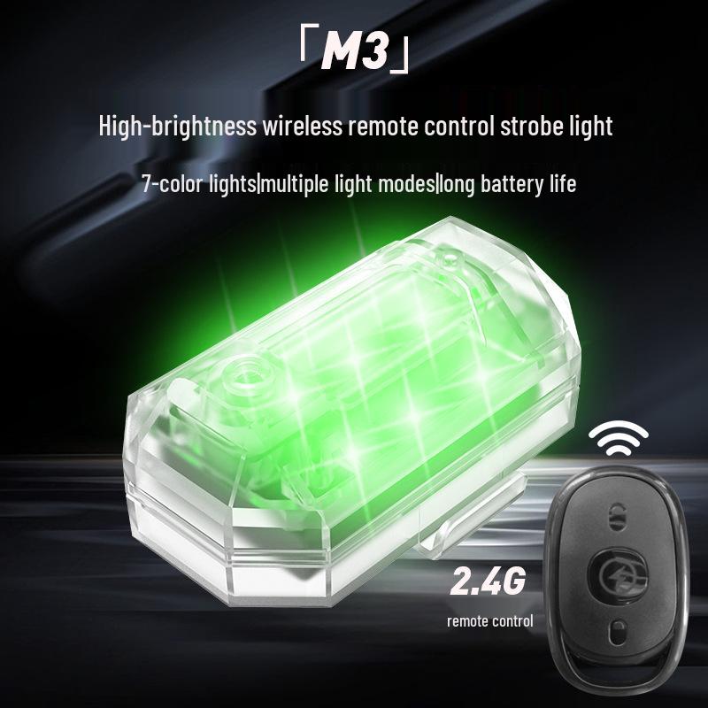 

Remote Control LED Motorcycle Tail Light: Decorative and Warning Indicator for Cars and Electric Vehicles M3 [1 Remote Only] No Light, Bagged