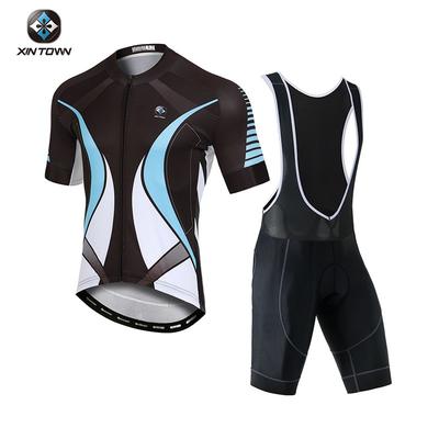 XINTOWN Cycling Jersey Set Short Sleeve Bib Shorts Mens Road Bike Riding Wear