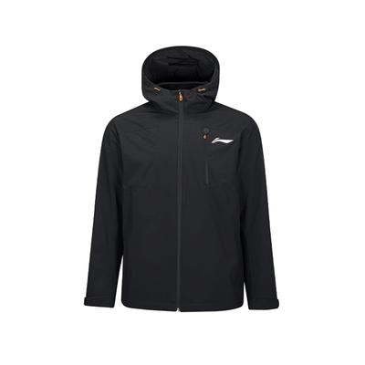 Li-Ning Minimalist Outdoor Windproof Water-Resistant Warm Comfortable Versatile Badminton Jacket With Hood Unisex Jacket Black AWBV031-1
