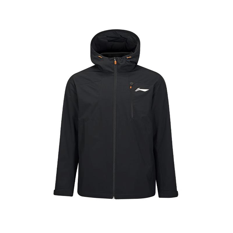 

Li-Ning Minimalist Outdoor Windproof Water-Resistant Warm Comfortable Versatile Badminton Jacket With Hood Unisex Jacket Black AWBV031-1 2XL