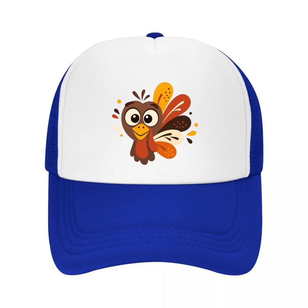 Playful Thanksgiving Bird Face Graph Mesh Baseball Cap Casual Hat Outdoor For Womens Unisex FeUnisex