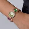 1 Simple and Elegant Colored Enamel Geometric Elastic Thread Rose Oil Drop Bracelet