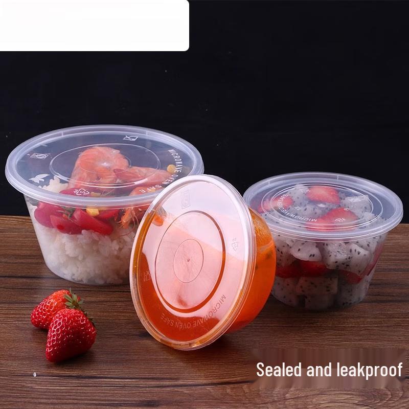 Disposable Round Plastic Food Containers with Lids