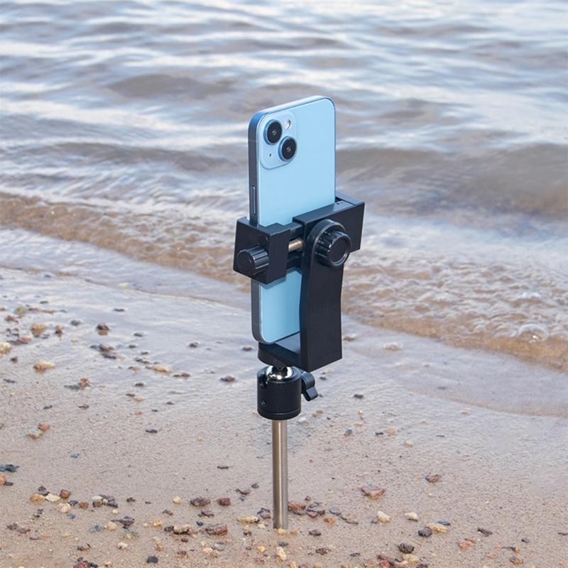 Portable Golf Cart Phone Holder with Landing Pad  Outdoor Ground Spikes Phone Holder for Secure Swaying Recording Analysis