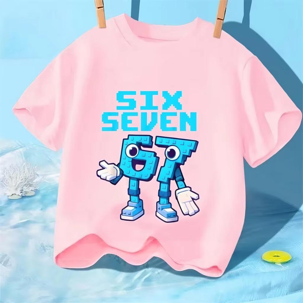 Kids 67 Themed Colorful Print TShirt Soft Cotton Fabric Breathable and Comfortable Ideal for Toddlers and Childrendf0345