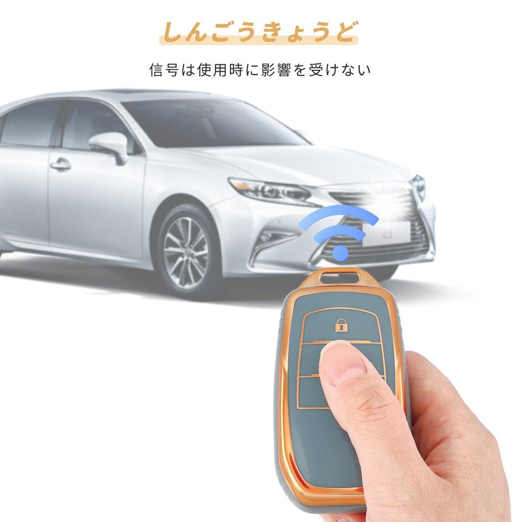 OFFCURVE Toyota Key Case, TPU Material, Car Keybo, 2 Buttons, Compatible with New Haria,