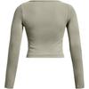 Under Armour Logo Print Fitted Short Sleeve Crewneck Sweatshirt Women sweatshirt Gray 1379150-504