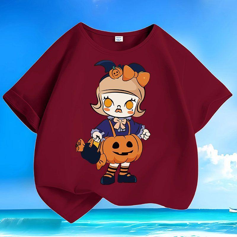 

Children s Fashion Pure Cotton Short-sleeved T-shirt, Loose Top for Boys and Girls in Summer 160