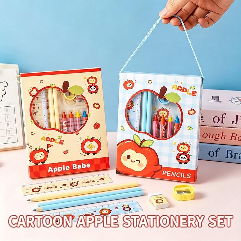 11Pcs Cartoon Stationery Set With Pencils Ruler Eraser Sharpener Perfect For Kids Back To School Gifts Daily Classroom Use