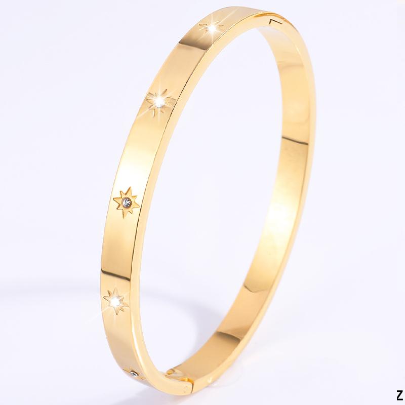 Fashion Non Fading Octagonal Star Studded Titanium Steel Bracelet Women Golden Eight Star Bracelet Stainless Steel Bracelet