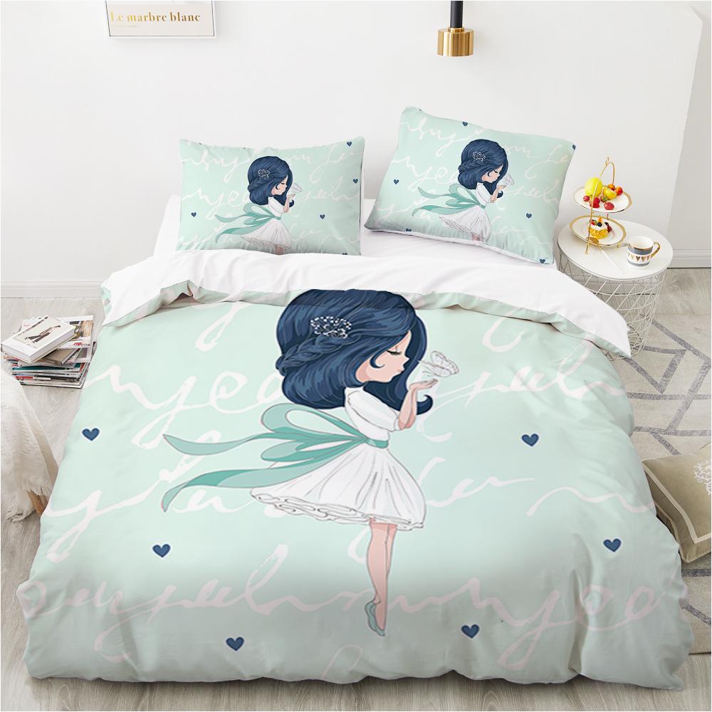 

Комплект постельного белья для девочек King Full Size Purple Fairy Casting Magic Twin Комплект постельного белья из микрофибры с мультяшным принтом в девчачьем стиле Покрывало для пододеяльника EU single(135x200cm)