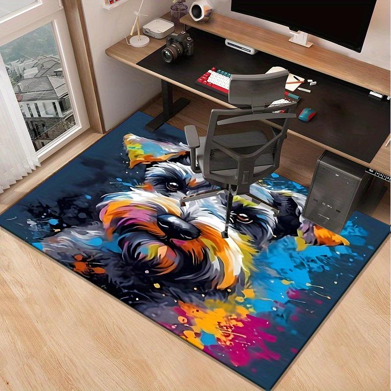 Colorful Dog Portrait Rug for Home Office desk accessories modern art carpet Anti slip carpet can be machine washed
