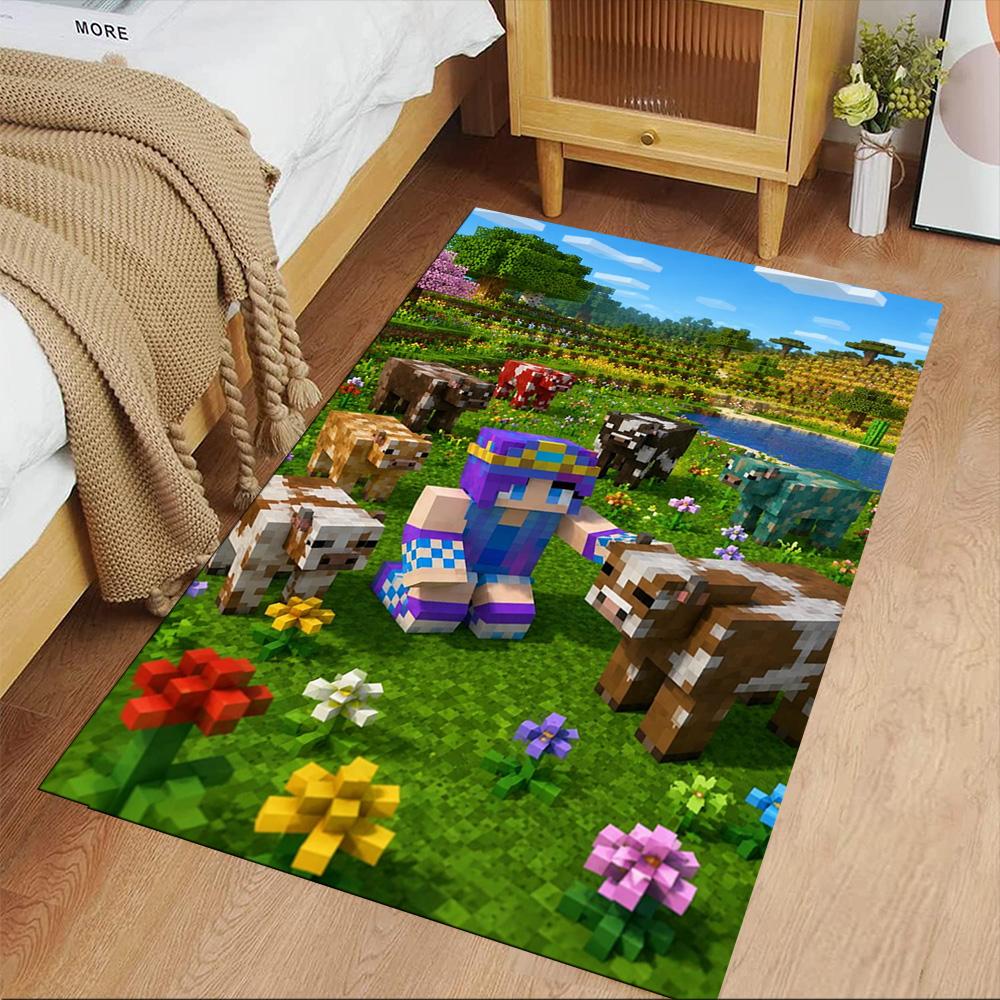Minecraft Area Rug Design for Game Room Dormitory Playrooms Dining Room Antislip Carpet Decorate Offices Best for Christmas