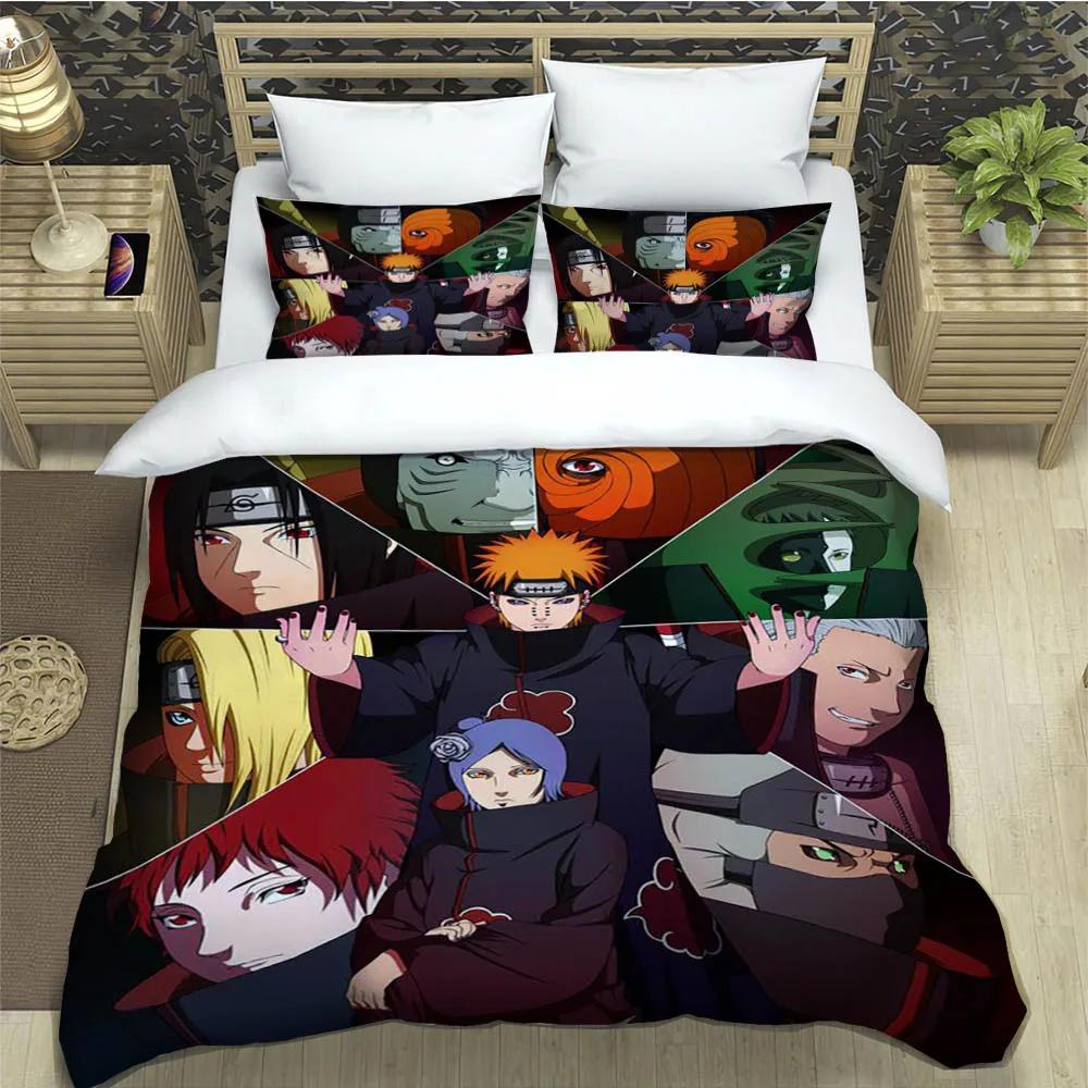 Cartoon N-Naruto Bedding Sets Exquisite Bed Supplies Set Duvet Cover Bed Comforter Set Bedding Set Luxury Birthday Gift