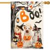 1Pcs Halloween Terror Pumpkin Coarse Linen Flag Suitable for Halloween Farmhouse Holiday Garden Courtyard Outdoor Decoration