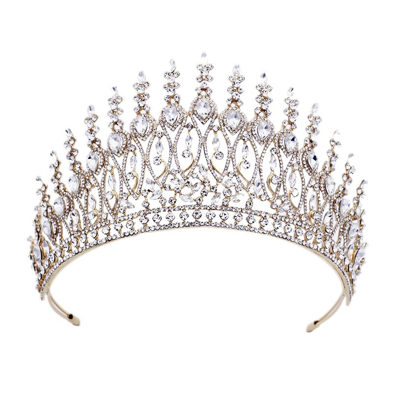Royal Queen Crown Big Diadem Bride Tiaras and Crowns for Women Wedding Dress Crown Hair Zircon Princess Birthday Headdress