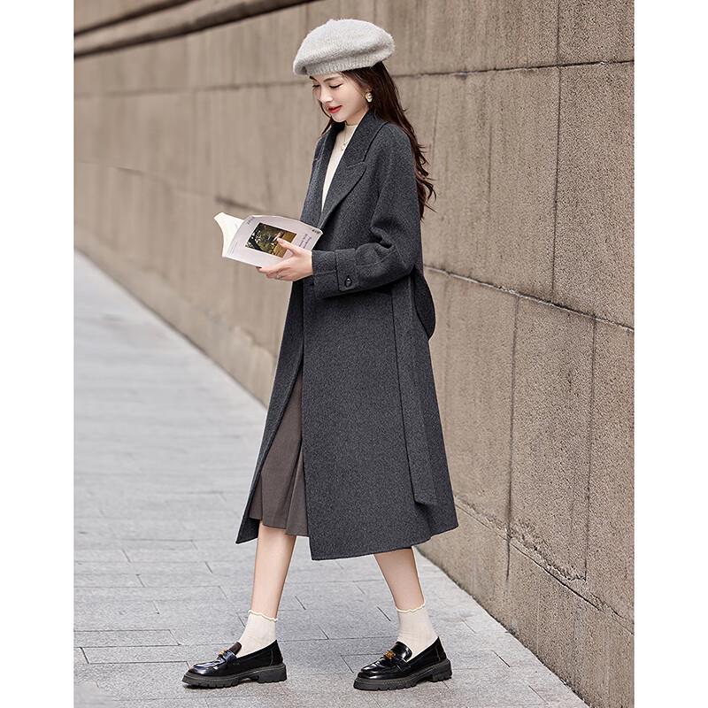 Women's Elegant Hooded Wool Blend Winter Coat