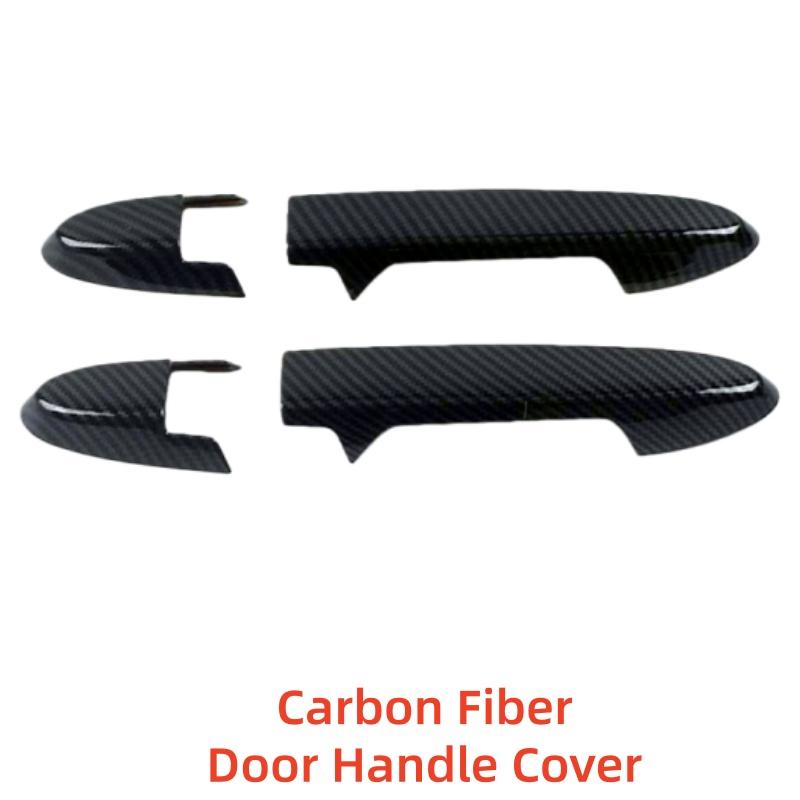 Carbon Car Upgrade Accessorie Plated Exterior Door Handle Cover Trim Paste Style For 2 Door Honda Fit Jazz Fit GK5 2014-2018