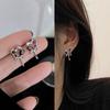 Dunkles Wassertropfen-Set mit Edelstein-Steckern Flüssige Liebes-Ohrringe Nische Hip-Hop Persönlichkeit Hohl-Metall-Stecker