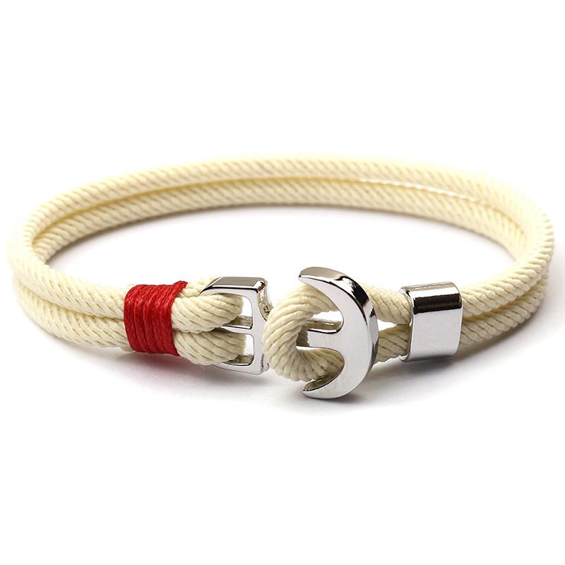 Stainless Steel Men Bracelet Double Layer Braided Thread Braslet For Hombre Boy Creative Anchor Viking Braclet Male Accessories