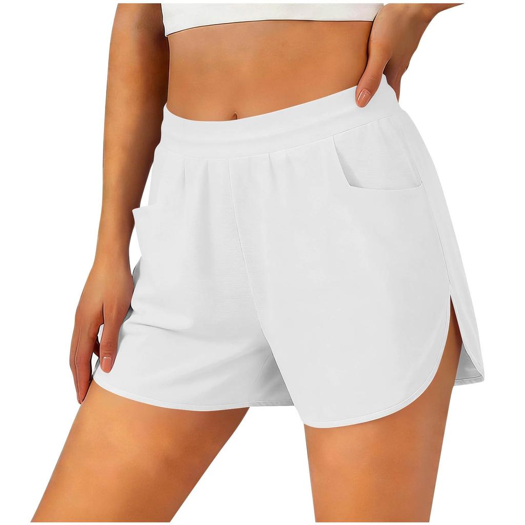 Women's Lightweight Shorts Loose Summer High Waisted Casual Shorts with Pockets