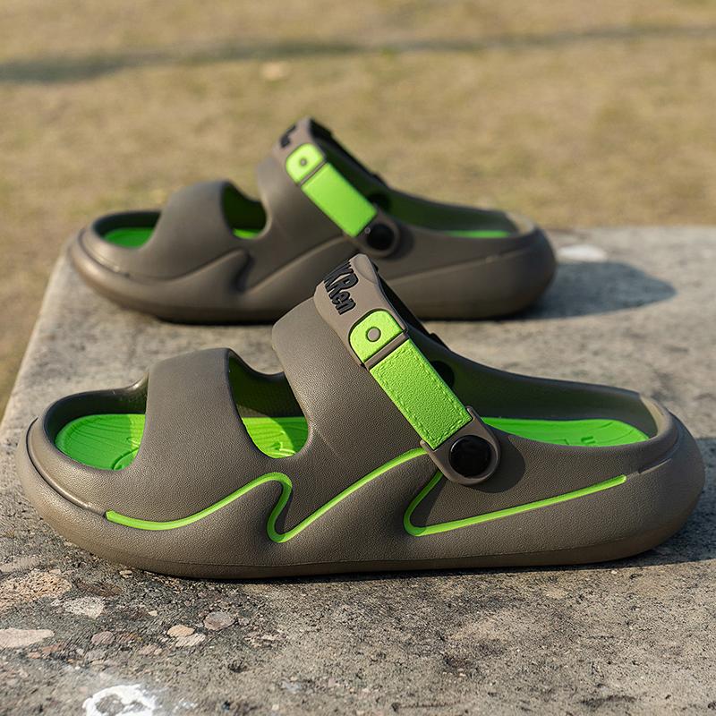 Men Slippers Platform Non-slip Outdoor Flip Flops Fashion Lightweight Two-Wear Walking Indoor Sandals Outdoor Beach Shoe for Men