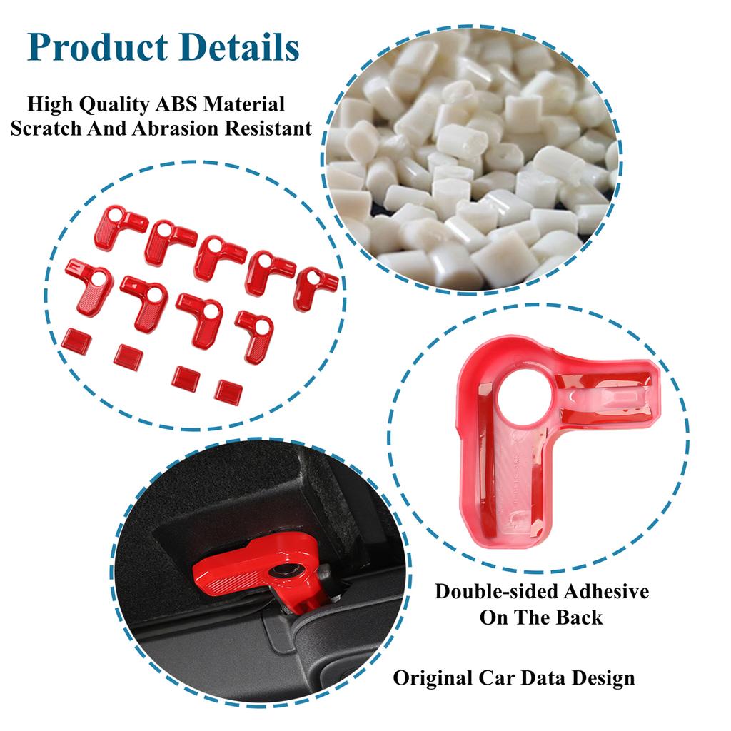 13PCS Interruptor de Demolición de Techo de Coche Manija de Techo Cubierta de Decoración Pegatinas para Ford Bronco Sport 2022 2023 Interior