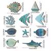 10pcs/set Wooden Fish Hanging Beach Theme Bathroom Fish Wall Decor Art Nautical Coastal Ocean Home Decoration