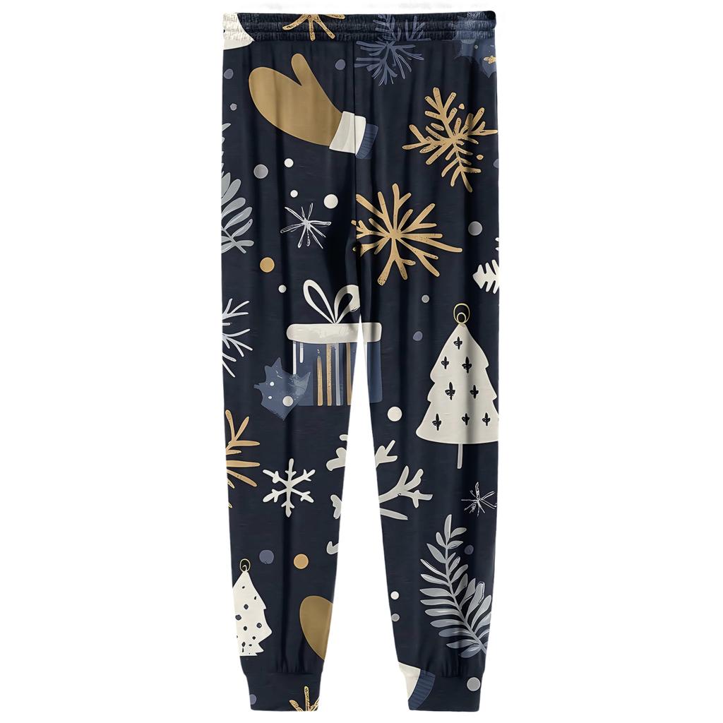 Men's Drawstring Pocket Cuffed Casual Pants Home Sleep Pants