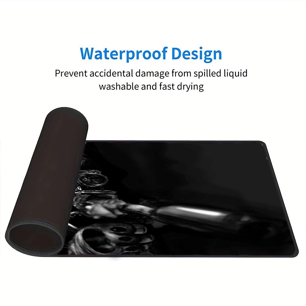 Cyberpunk Soldier Portrait Large Gaming Mouse Pad Nonslip Rubber Base Waterproof Desk Mat For Office Pc Laptop