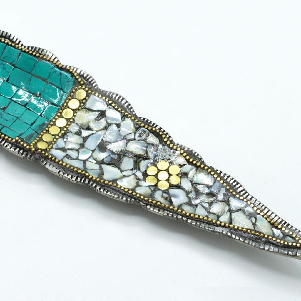 Incense Holder, Ceramic Buddha Long Leaf Tibetan