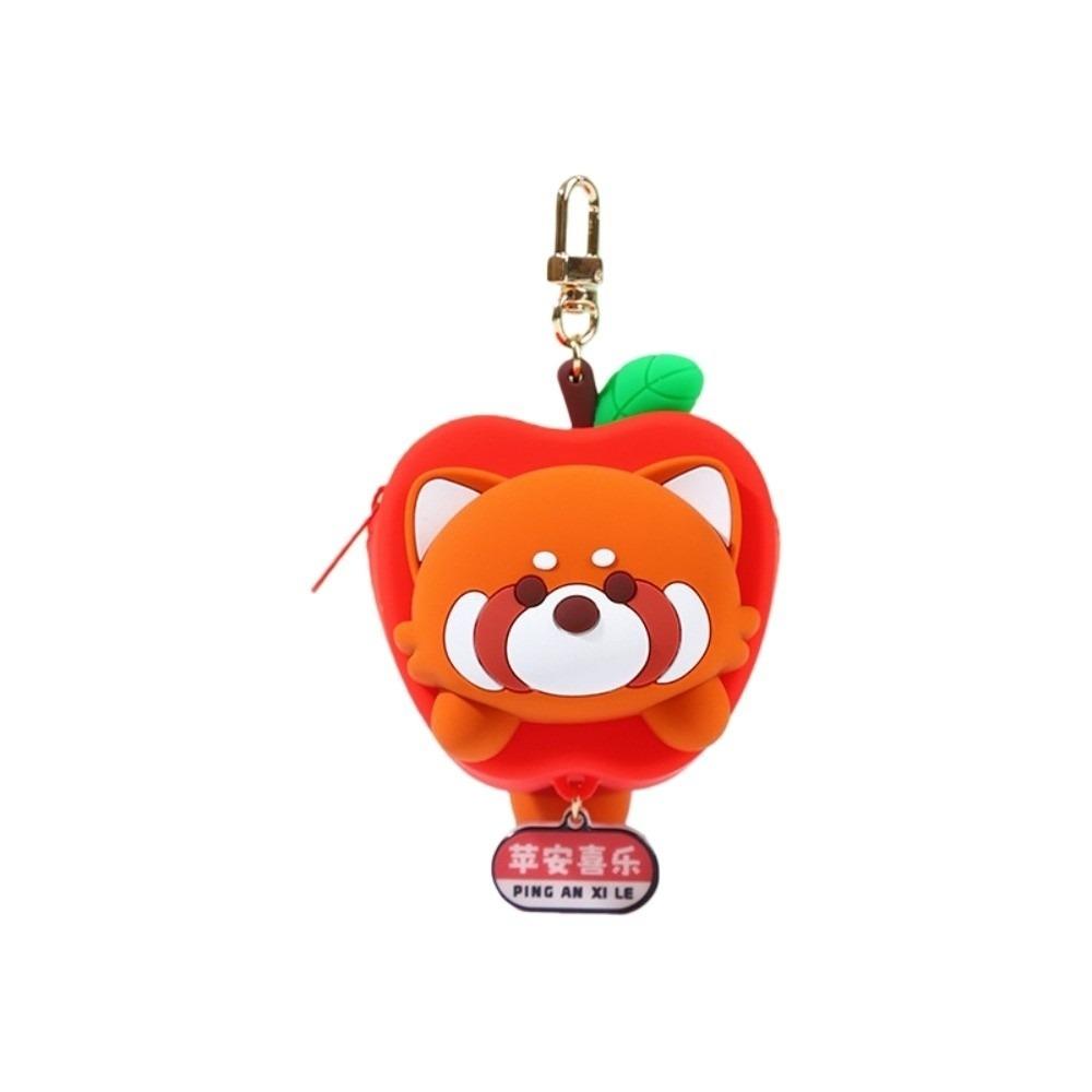 Wallet Panda Keychain Bamboo Silicone Earphone Bag Creative Red Panda Coin Purse  Bag Pendant