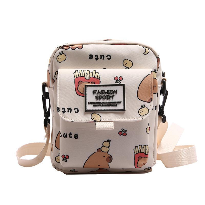 New Versatile Messenger Bag Cartoon Pattern Shoulder Bag Mobile Phone Bag Mini Cute Student Small Square Bag