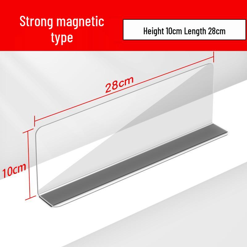 Transparente L-förmige magnetische PVC-Regalteiler für Supermärkte und Kioske