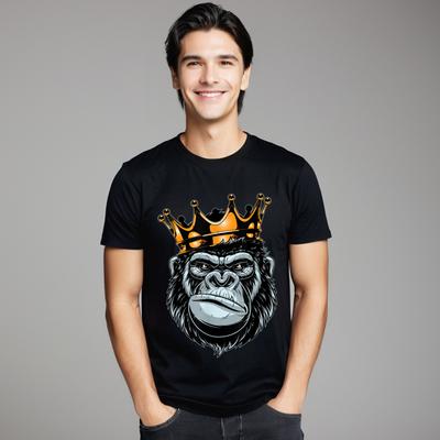 Classic Youth Tshirt Gorilla King Tshirt Alpha Tshirt Printed Tees 100 Cotton Fabric Short Sleeve Slogan Tshirt Round Neck