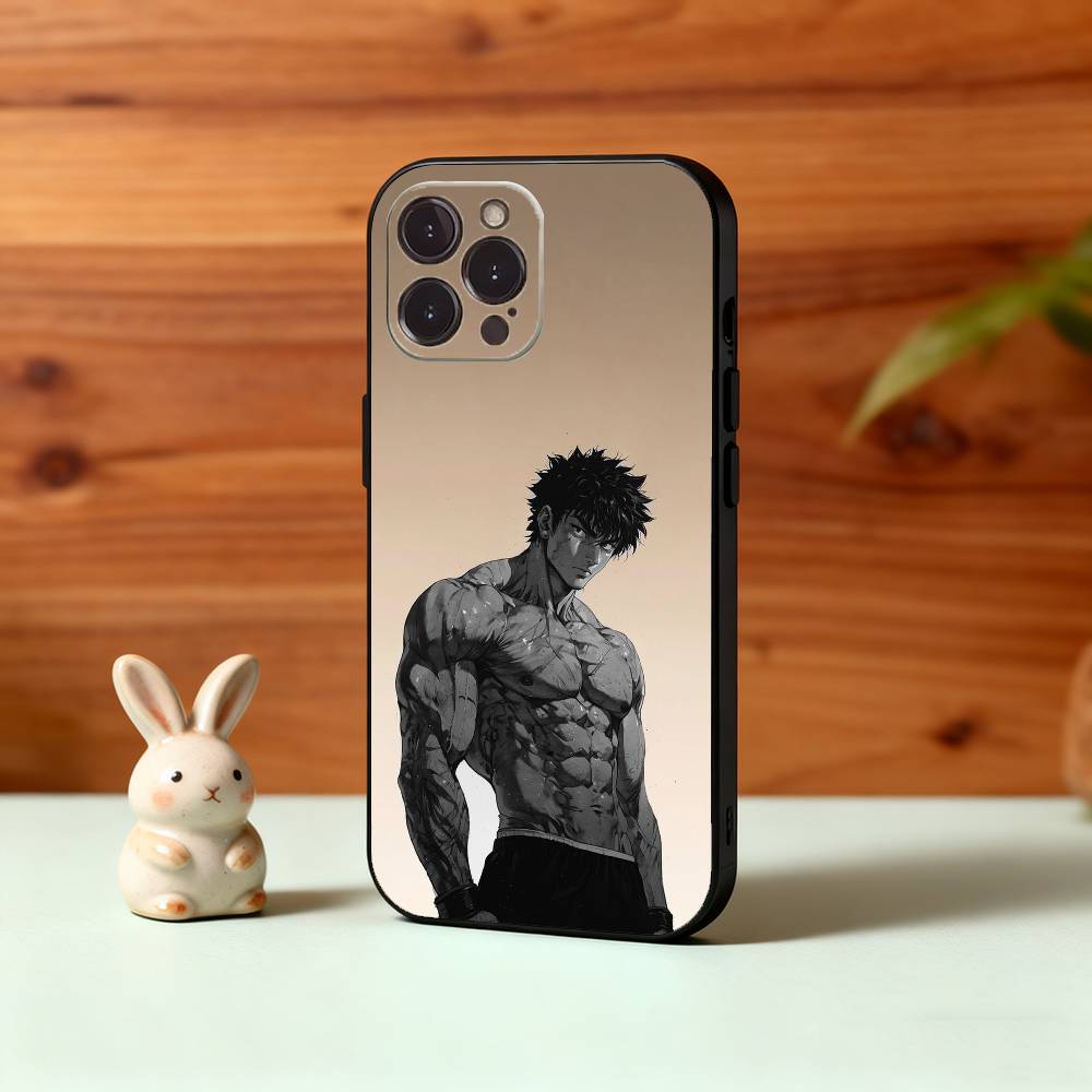 Anime B-Baki H-Hanma Phone Case For iPhone17,16,15,14,13,12,Plus,Pro Max, 5G Others Soft Black Cover