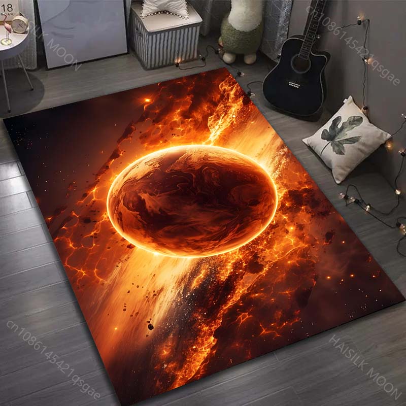 1PC Universe Planet Solar System Print Carpet for Living Room Bedroom Sofa Doormat Decor Area Rug Non-slip Floor Mat for Gifts