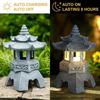 Zen Solar Stone Pagoda Lantern - Outdoor Resin Ornament for Garden and Courtyard Decor