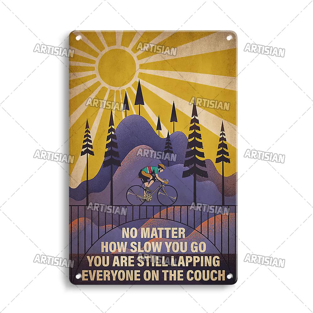 Artisian Cycling Metal Sign Bicycle Riding Tin Plaque Bike Decorative Poster Wall Decor Garage Bar Pub Club Hotel Cafe Kitchen