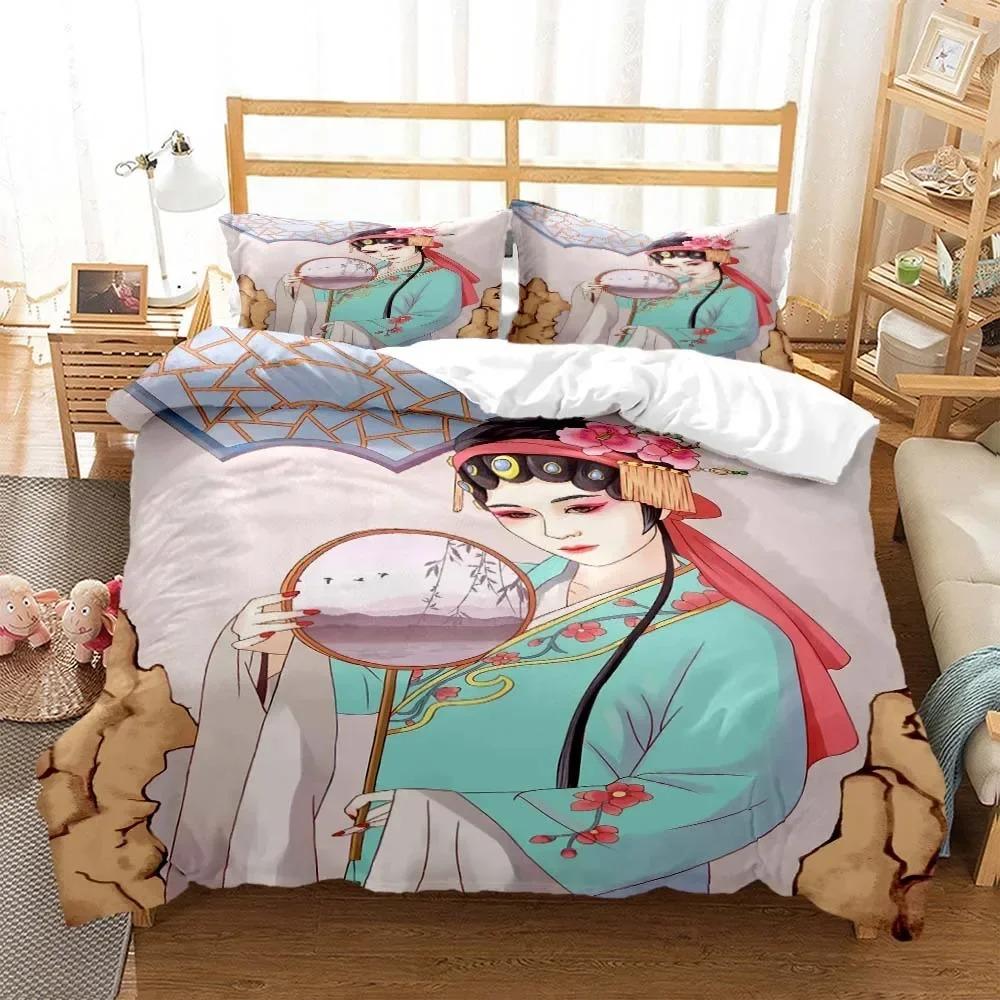 Comforter Chinese Cartoon Beijing Opera Natural Bedding Set Bedroom Soft Modern S Comefortable