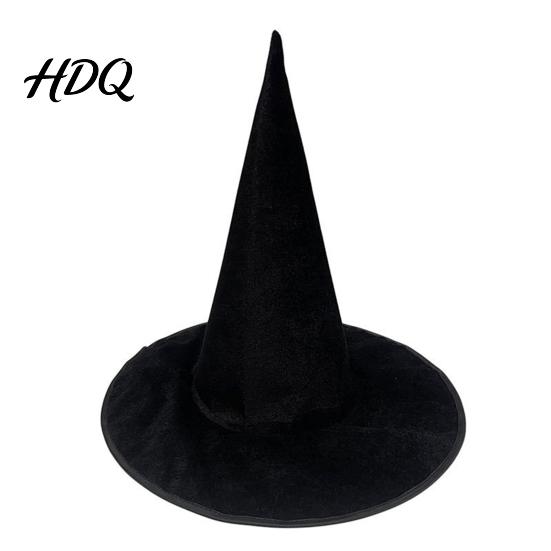 Cappello a Punta da Mago per Adulti in Velluto Cappello da Strega per Costume di Halloween con Ampio Bordo Magico Copricapo per Festival Dark Fantasy Cosplay Adulto