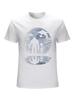 Miękki, wygodny męski T-shirt z nadrukiem Księżyca, Sasquatcha, UFO i Istoty Pozaziemskiej, Stylowy letni T-shirt