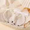 Elegant Lace Bow Hairbands Flower Embroidery Double Layered Princess Headband Non-Slip Lightweight Yarns Headband