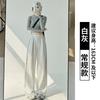 White gray sweatpants women's pants spring women's loose drape straight sweatpants casual mopping small wide-leg pants